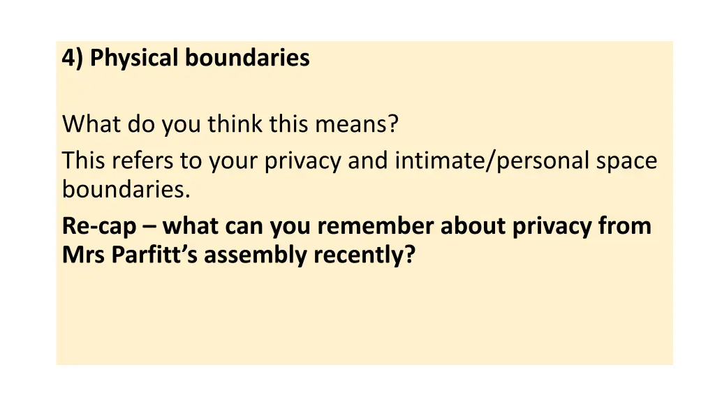 4 physical boundaries