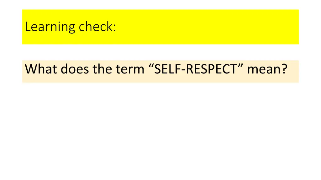 learning check