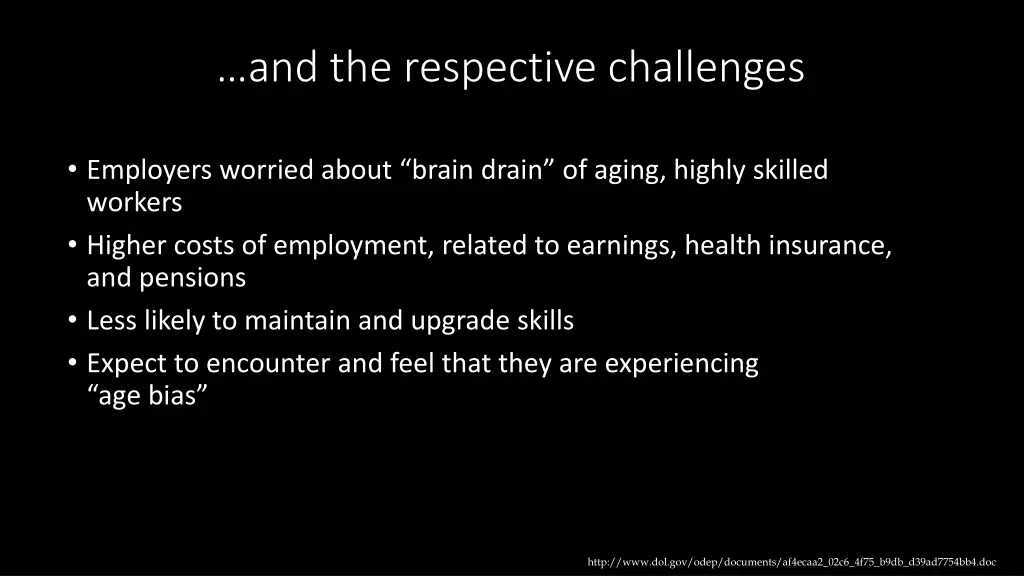 and the respective challenges