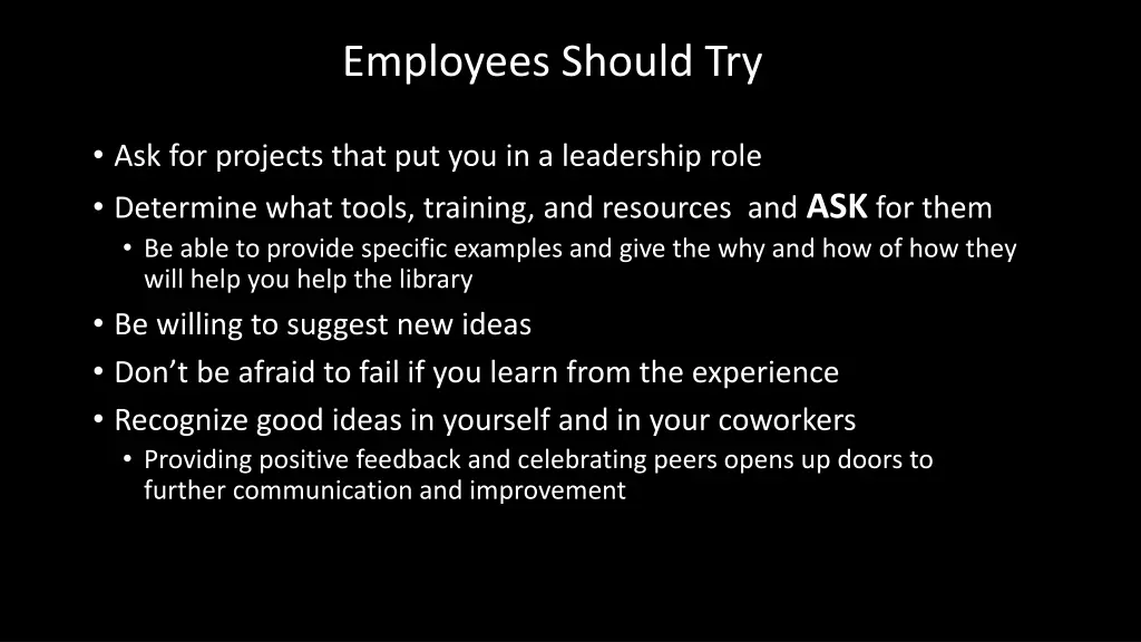 employees should try