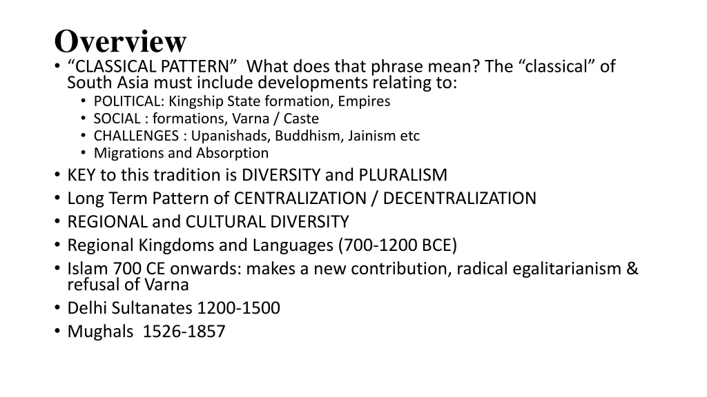 overview classical pattern what does that phrase