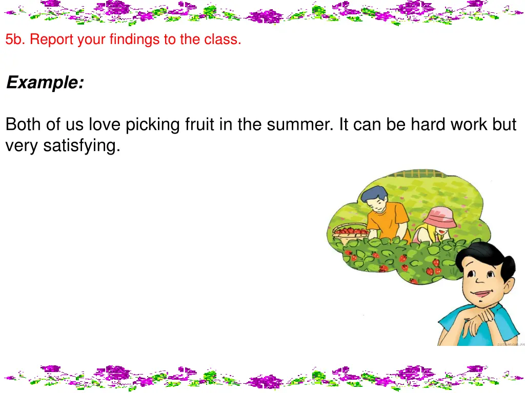5b report your findings to the class