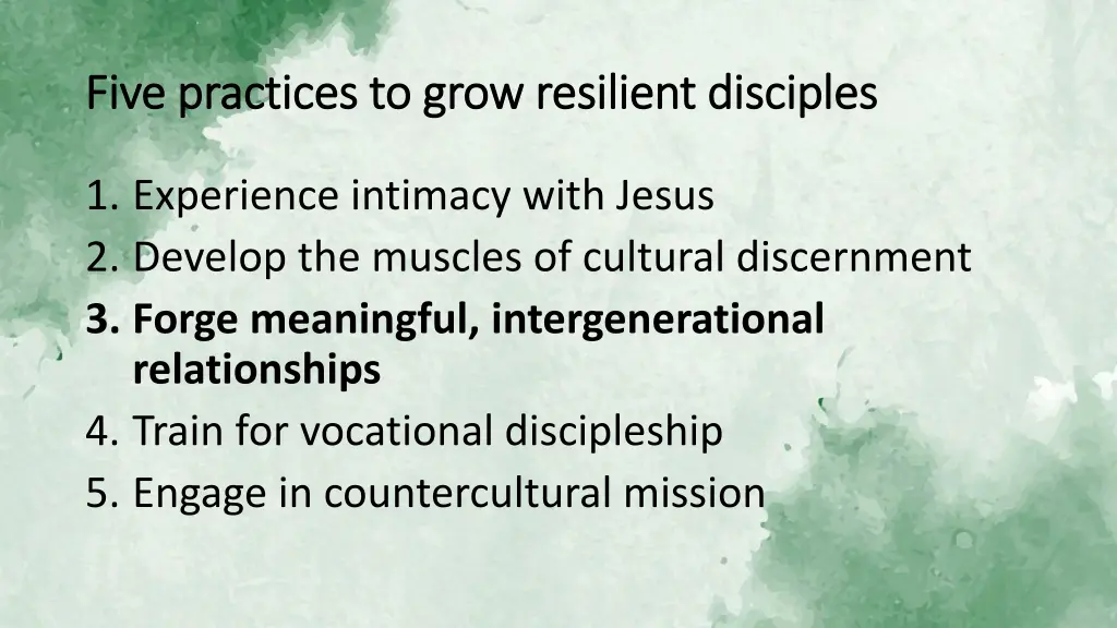 five practices to grow resilient disciples five