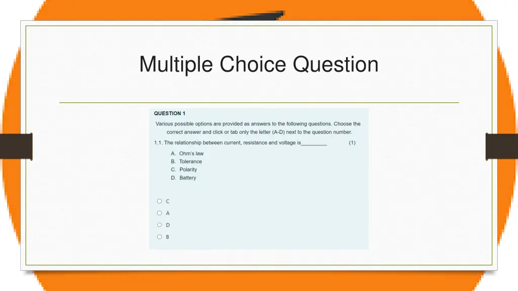 multiple choice question