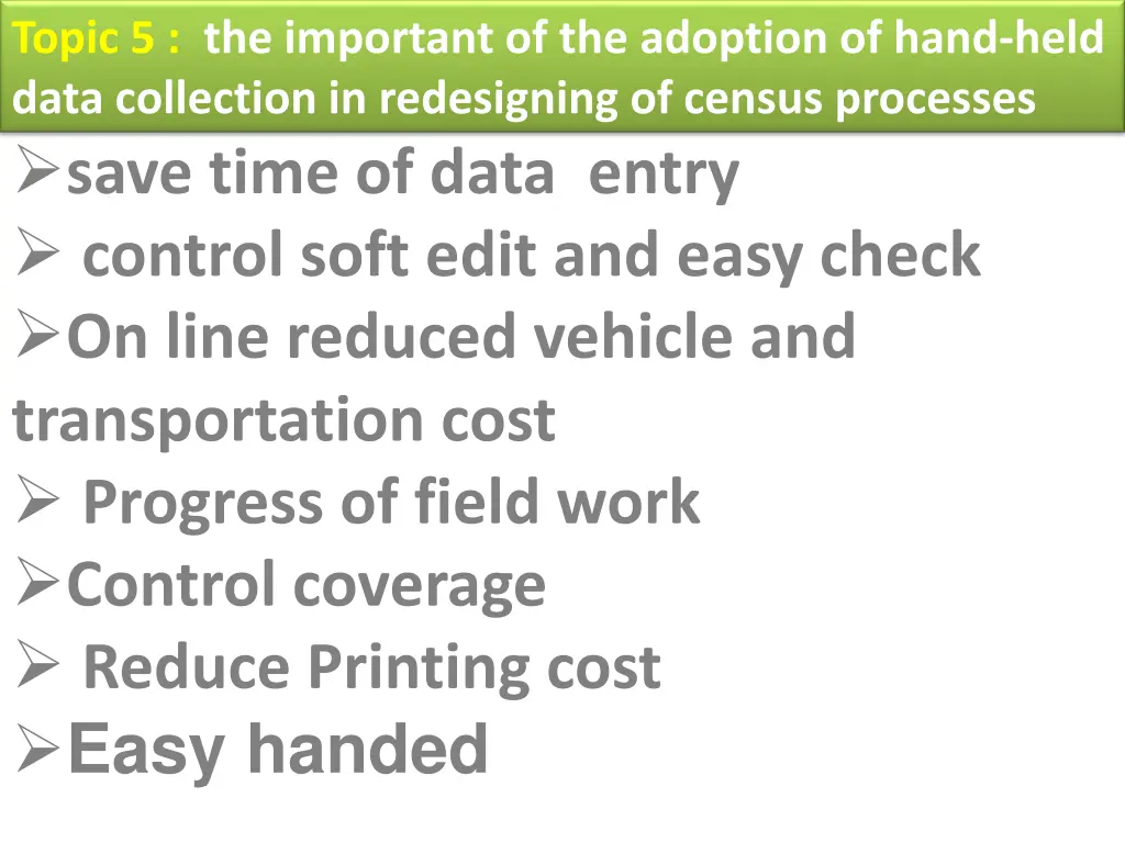 topic 5 the important of the adoption of hand