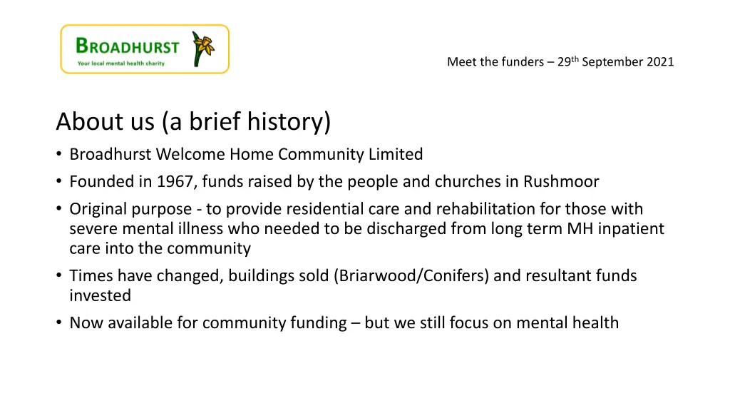 meet the funders 29 th september 2021 1