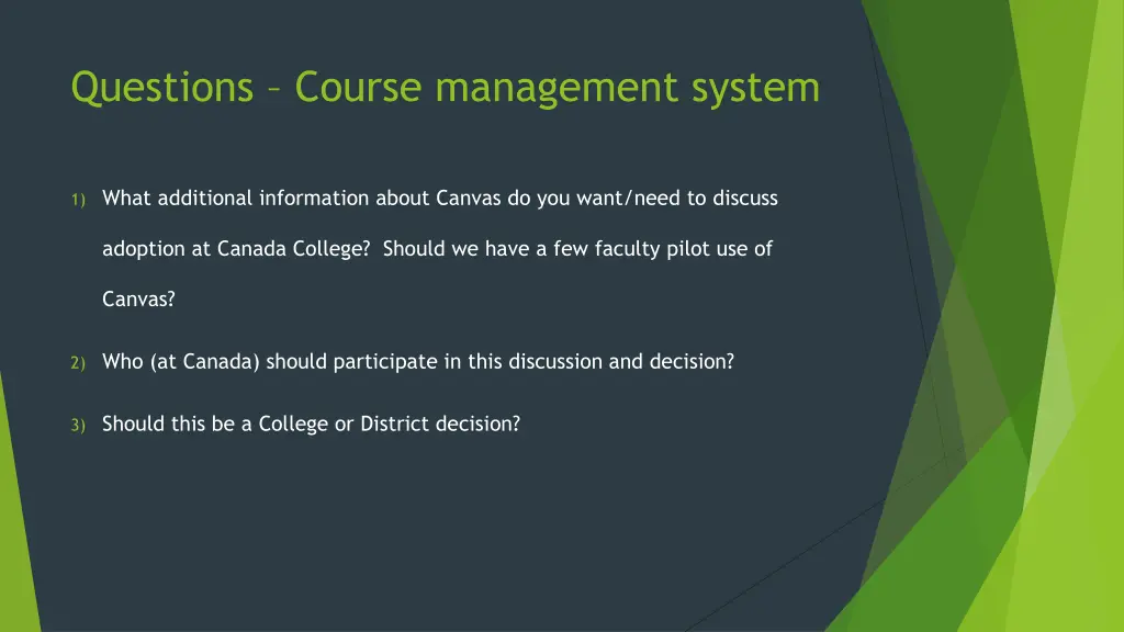 questions course management system
