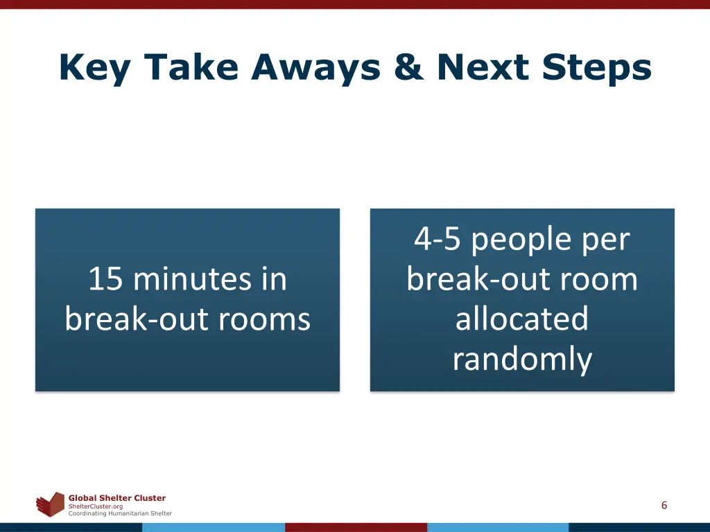 key take aways next steps