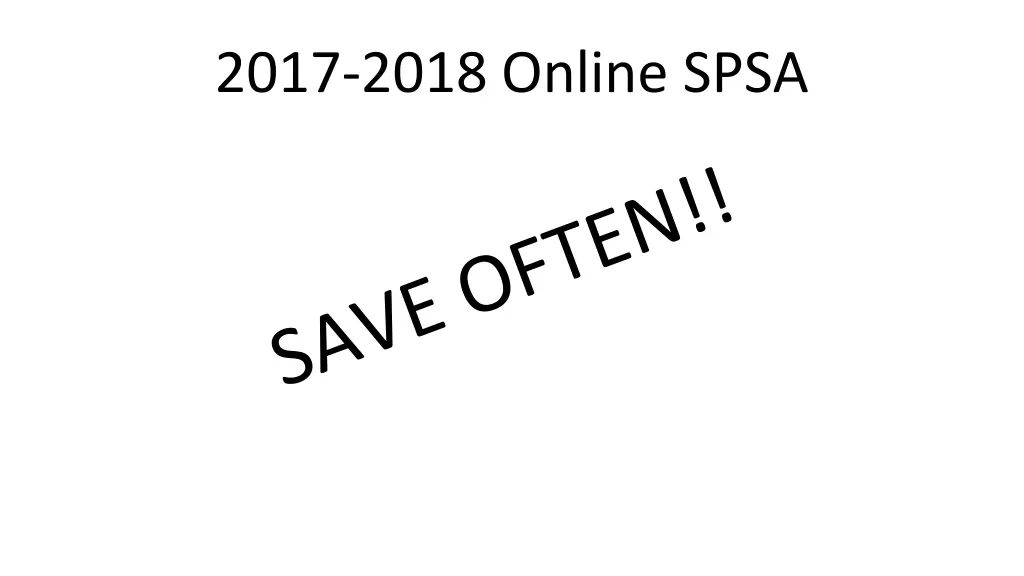 2017 2018 online spsa 10