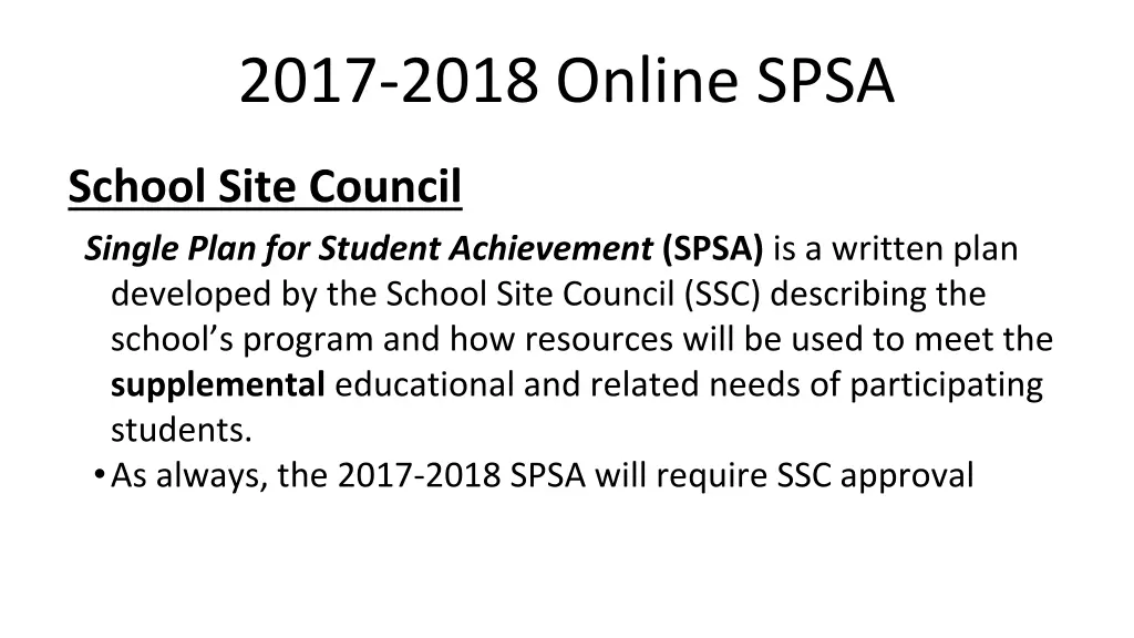 2017 2018 online spsa