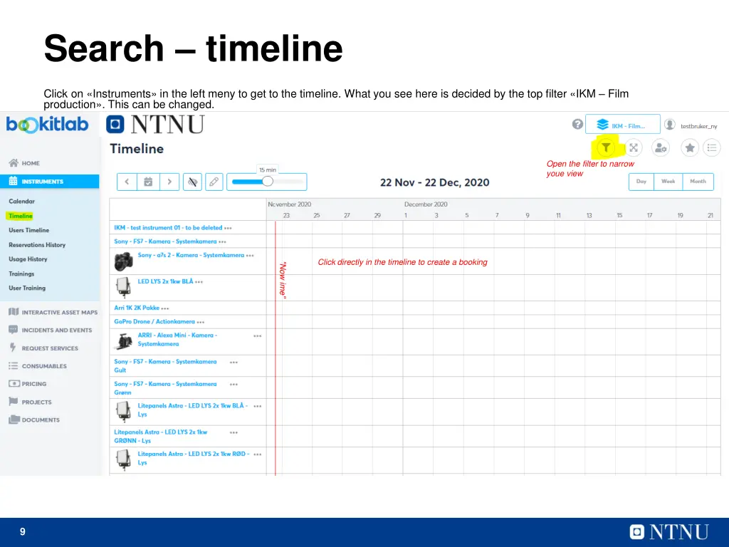 search timeline