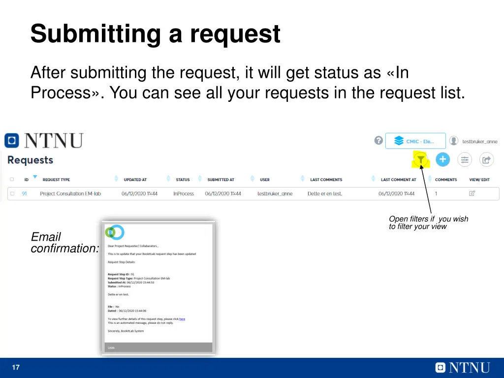 submitting a request 2