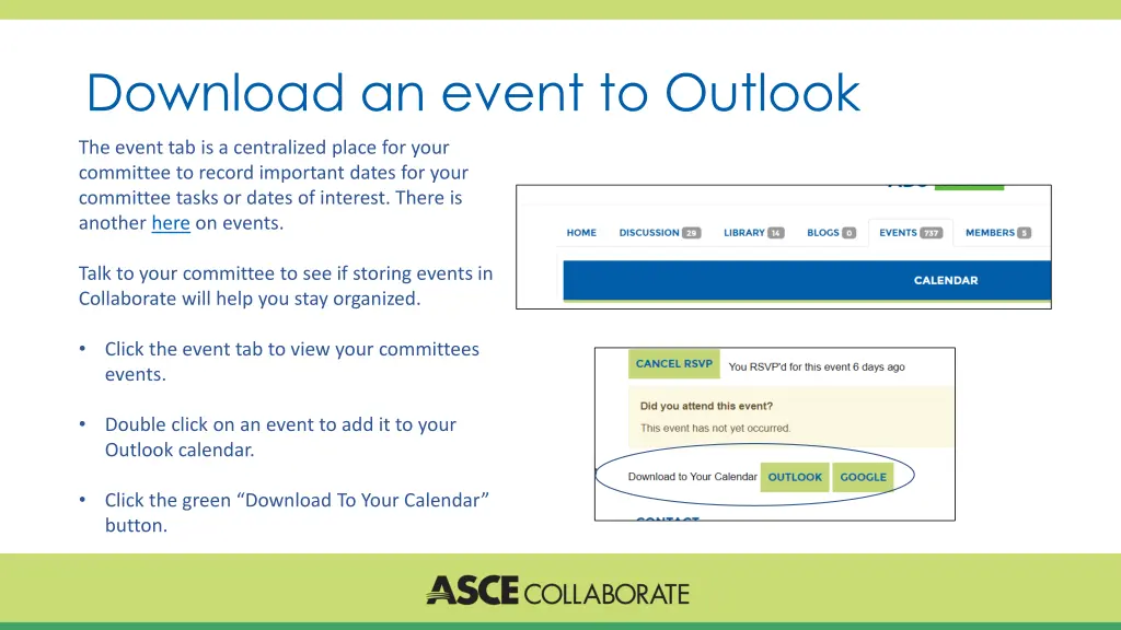 download an event to outlook