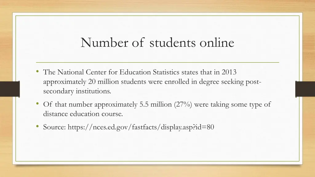 number of students online