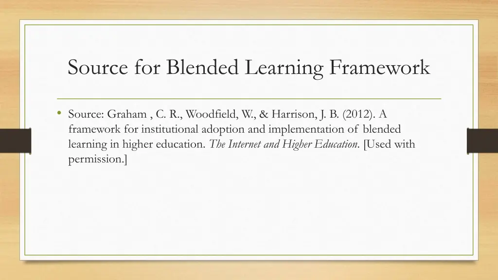 source for blended learning framework