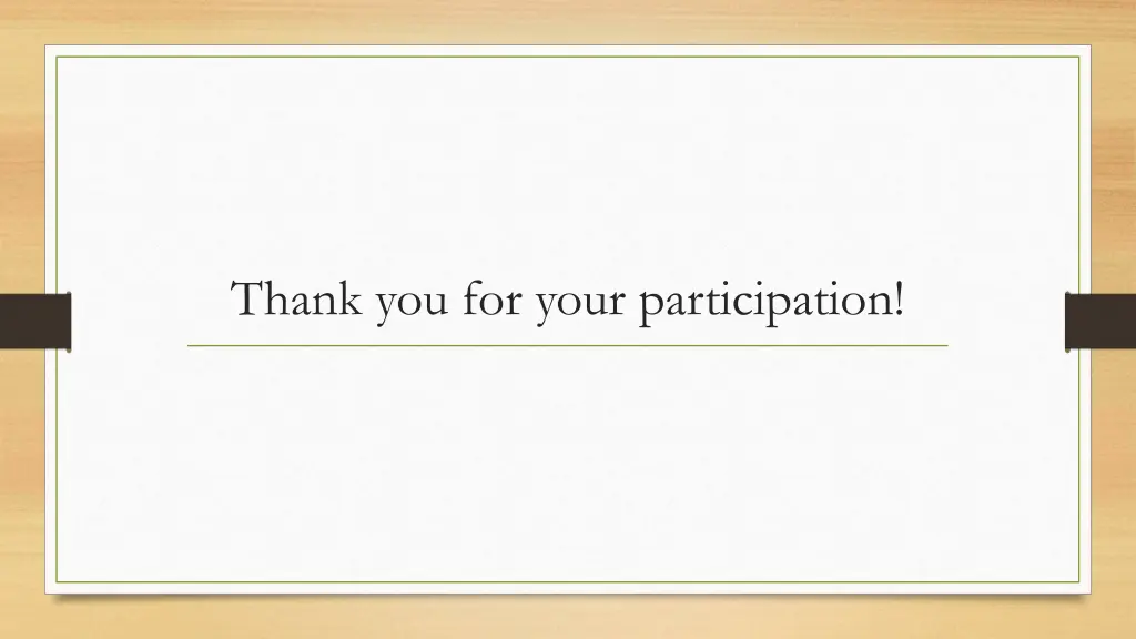 thank you for your participation