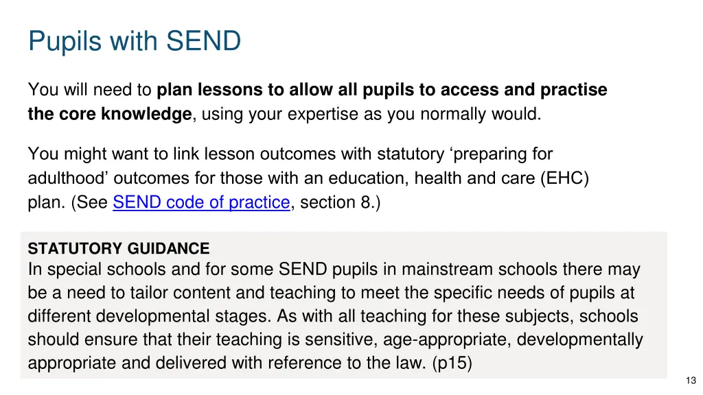 pupils with send