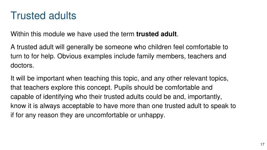 trusted adults