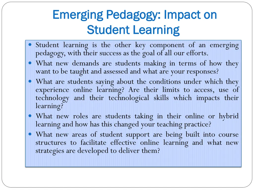 emerging pedagogy impact on emerging pedagogy 1