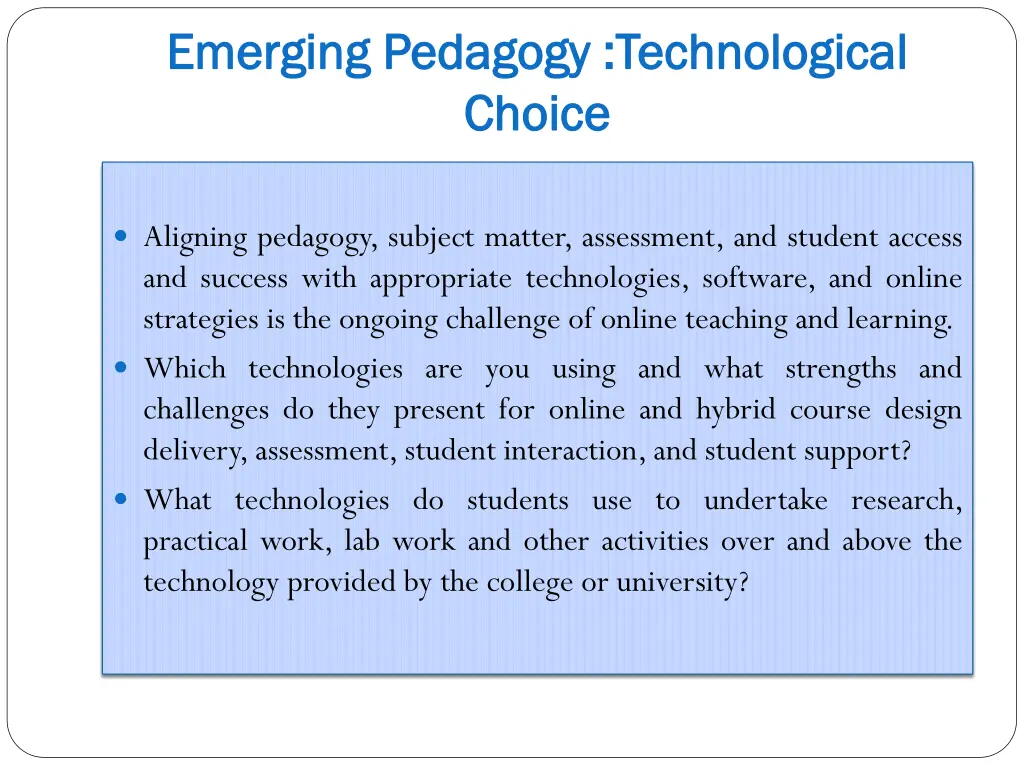 emerging pedagogy technological emerging pedagogy