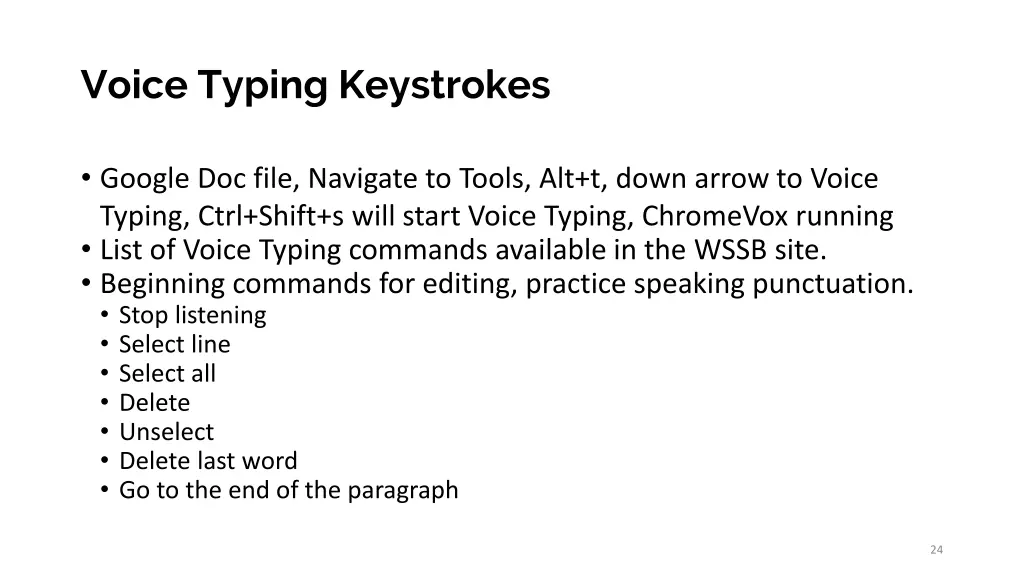 voice typing keystrokes