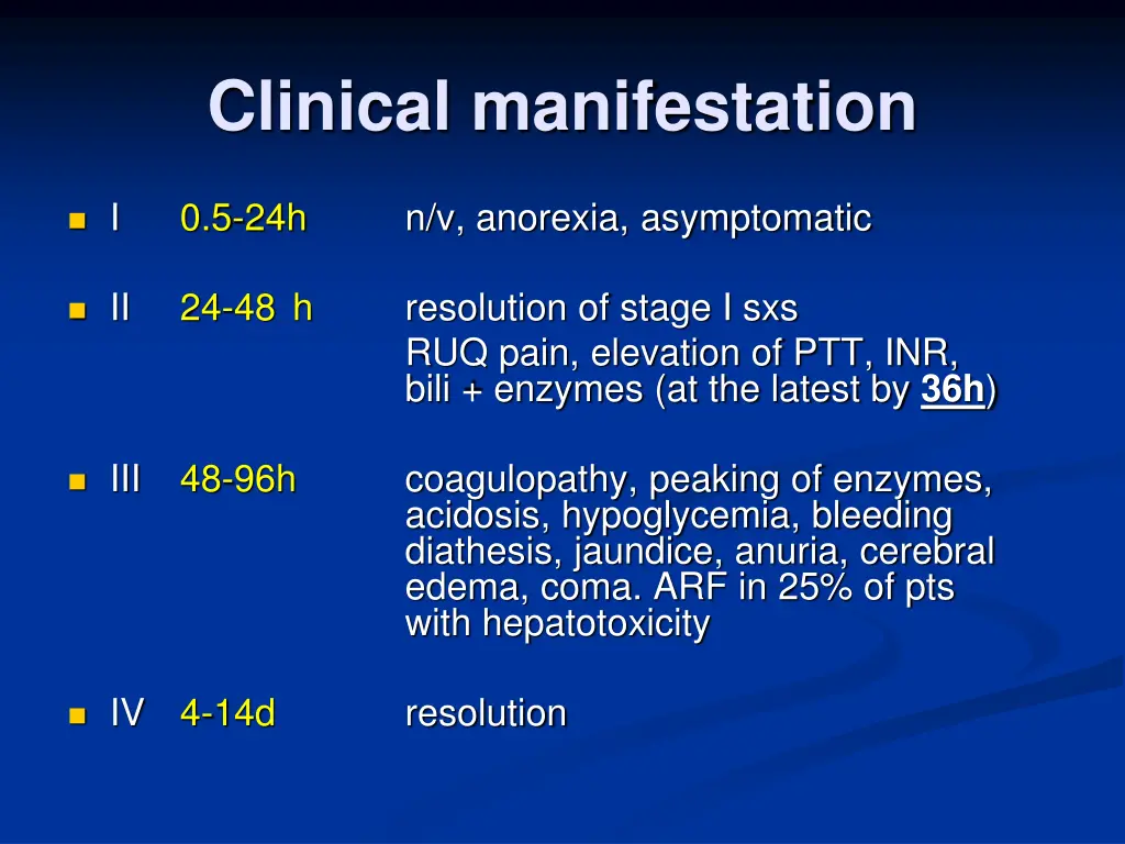 clinical manifestation