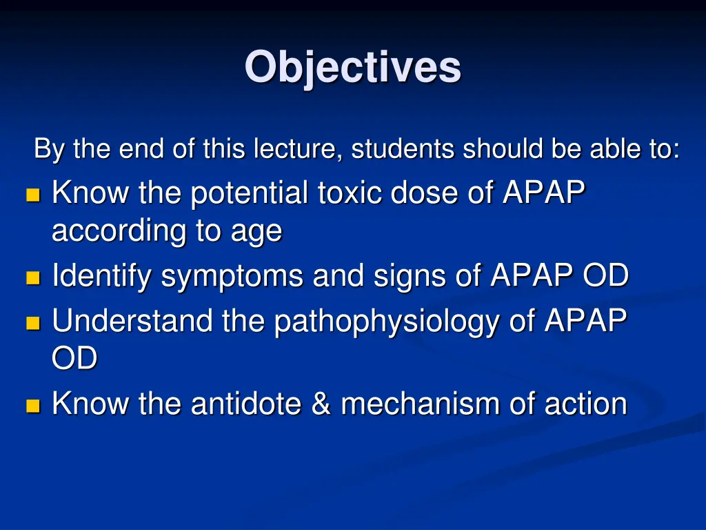 objectives