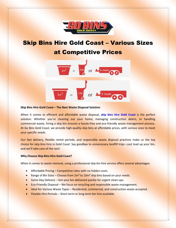 skip bins hire gold coast various sizes