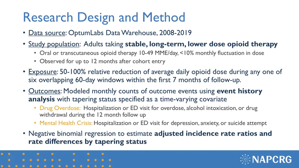 research design and method data source optumlabs