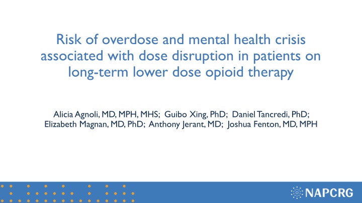 risk of overdose and mental health crisis