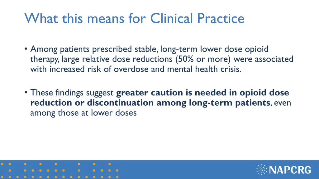 what this means for clinical practice