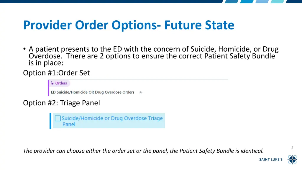 provider order options future state