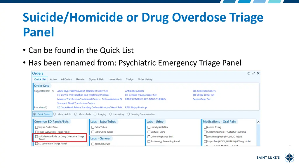 suicide homicide or drug overdose triage panel