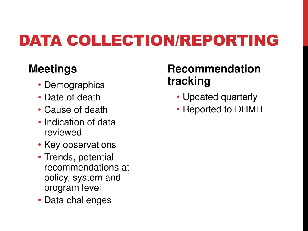 data collection reporting