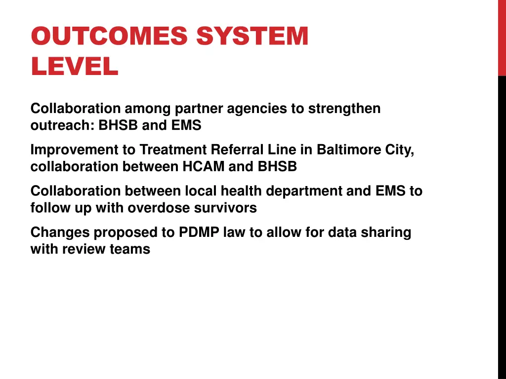 outcomes system level