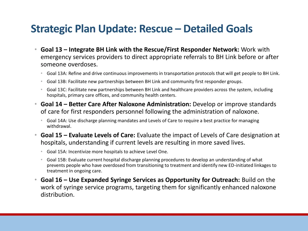 strategic plan update rescue detailed goals 1