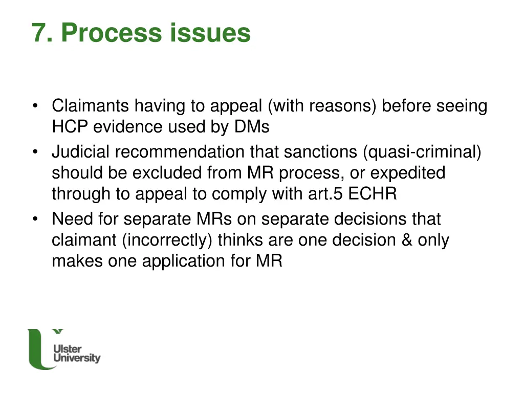 7 process issues
