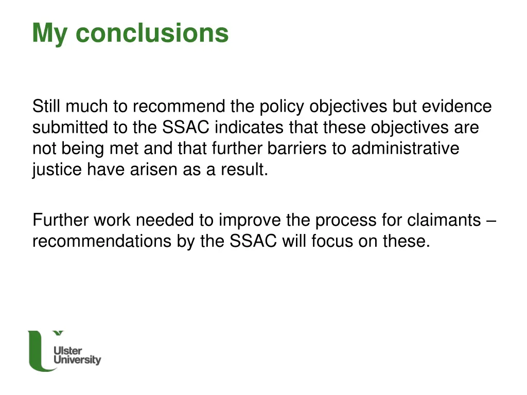 my conclusions