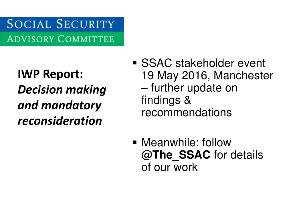 ssac stakeholder event 19 may 2016 manchester