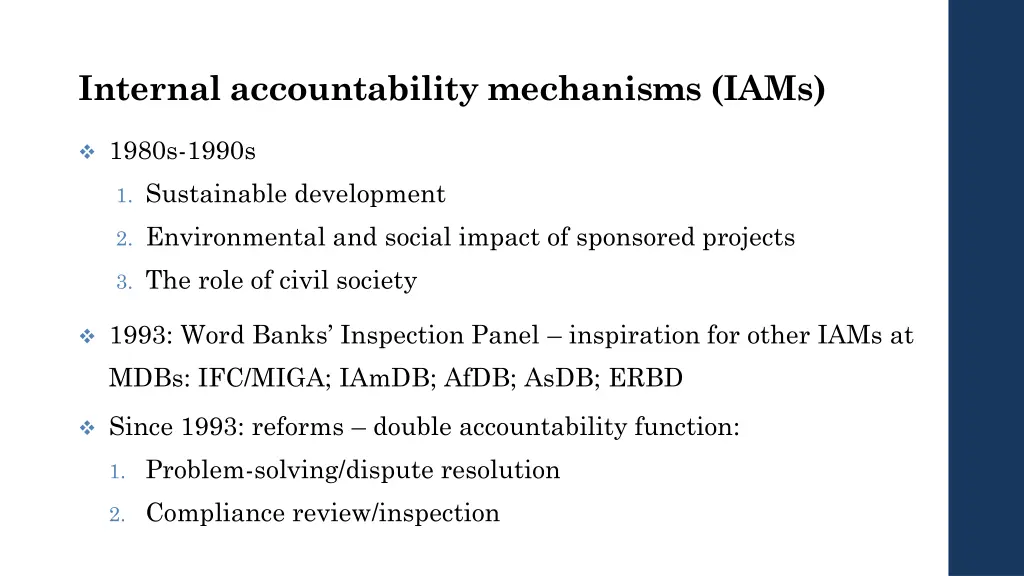 internal accountability mechanisms iams