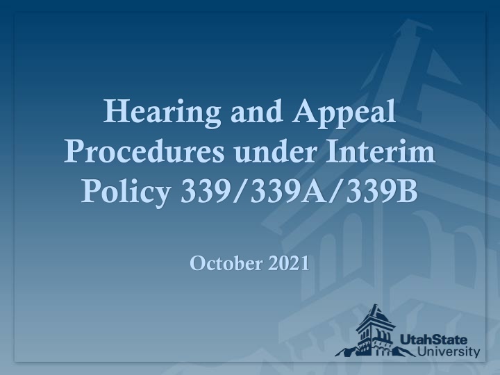 hearing and appeal procedures under interim