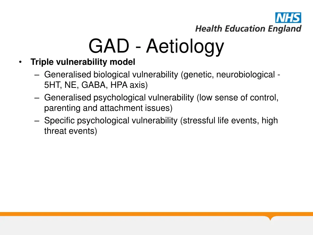 gad aetiology triple vulnerability model