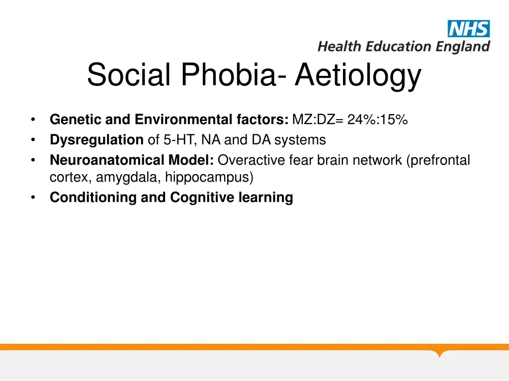 social phobia aetiology