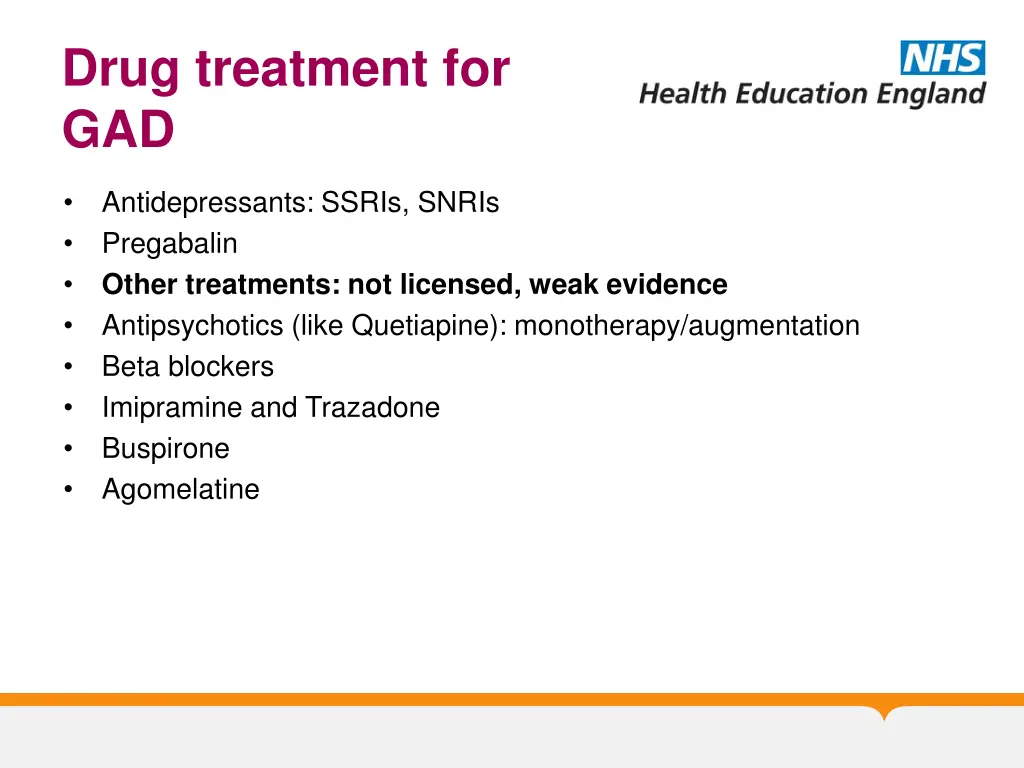 drug treatment for gad