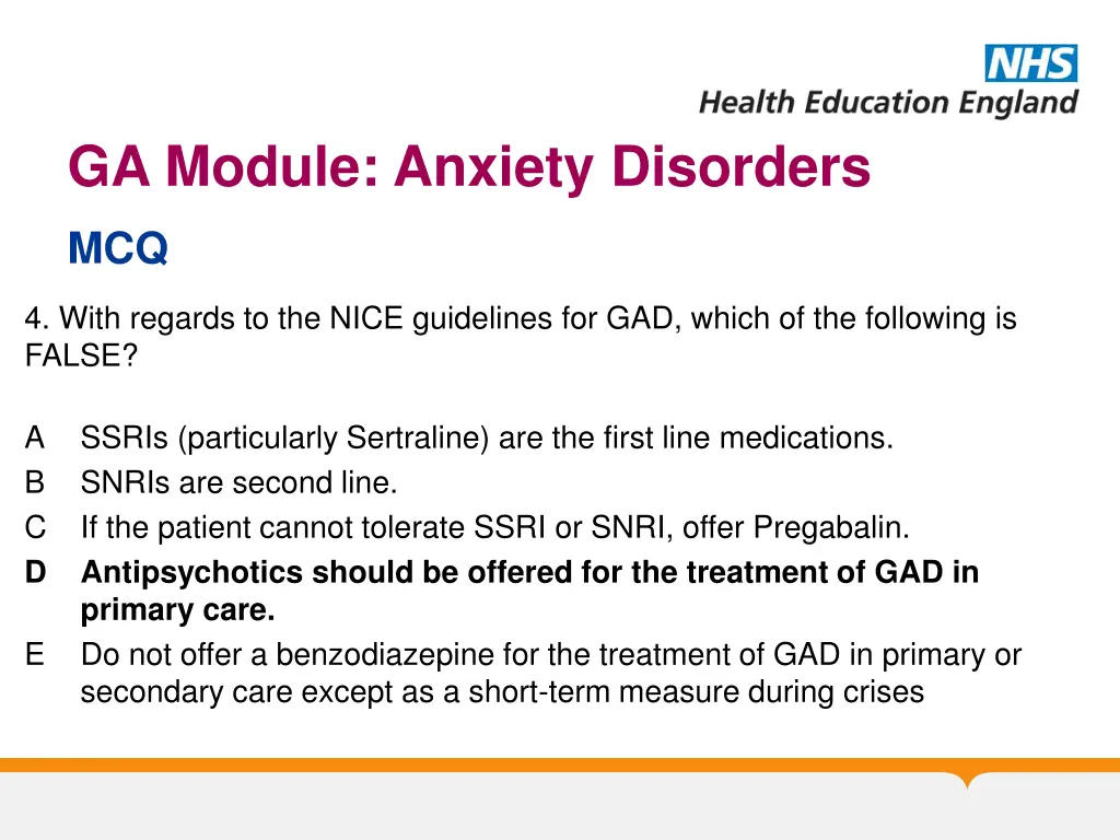 ga module anxiety disorders 9