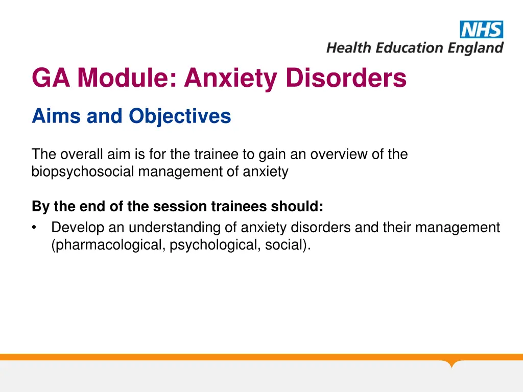 ga module anxiety disorders