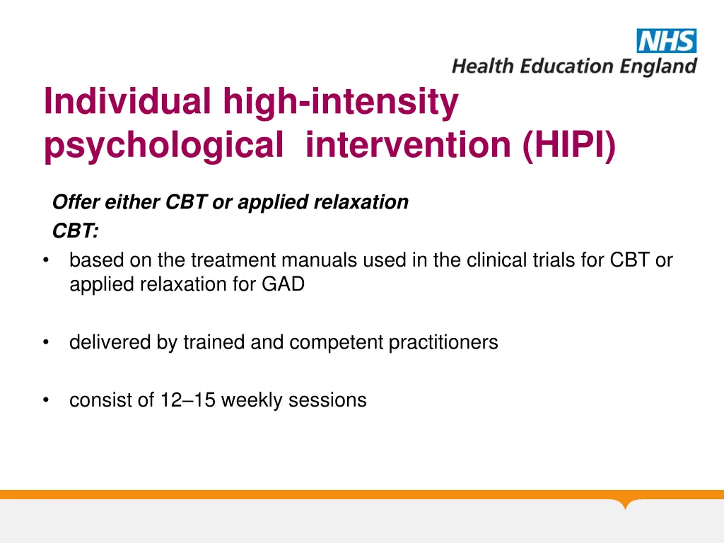 individual high intensity psychological