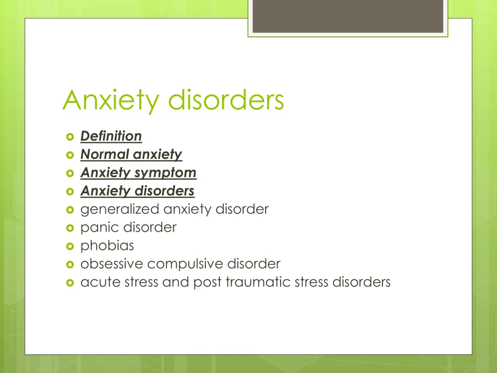 anxiety disorders 1