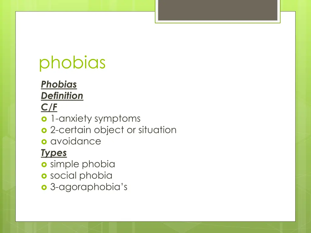 phobias