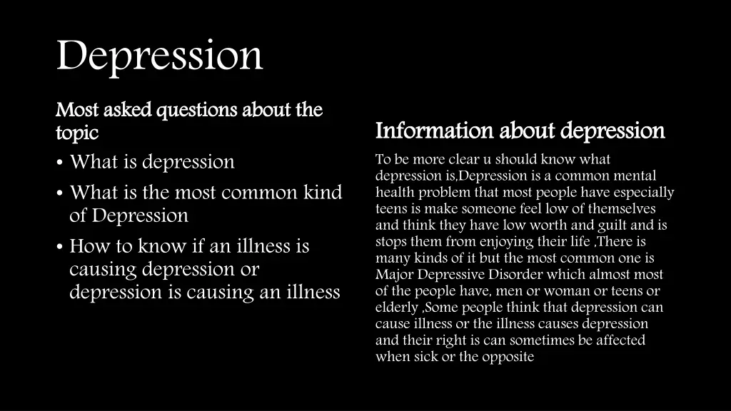depression most asked questions about the topic